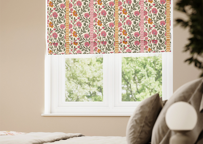 Petal & Block Latika Stripe, Sunset - Twist&Fit Roman Blind - Image 5